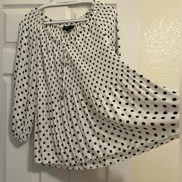 Melissa Paige Black and White Polka Dot Blouse - Picture 5 of 9